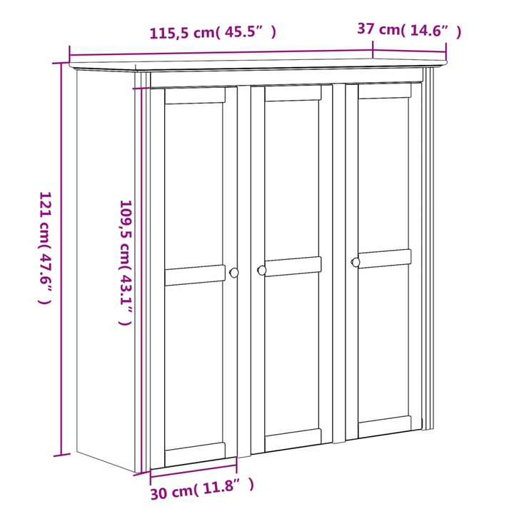 BODO Cabinet with Glass Doors - White Pine Wood, Elegant & Durable Storage Solution - Premium  from Home Treasures - Just £267.99! Shop now at Home Treasures