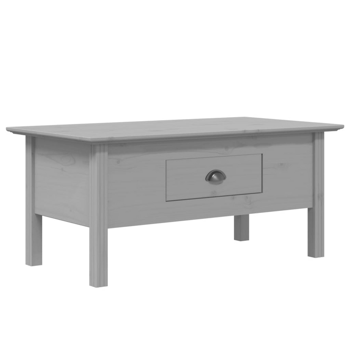 BODO French-Style Grey Coffee Table – Elegant Solid Pine Wood with Drawer, 100x55x45 cm - Premium  from Home Treasures - Just £76.99! Shop now at Home Treasures