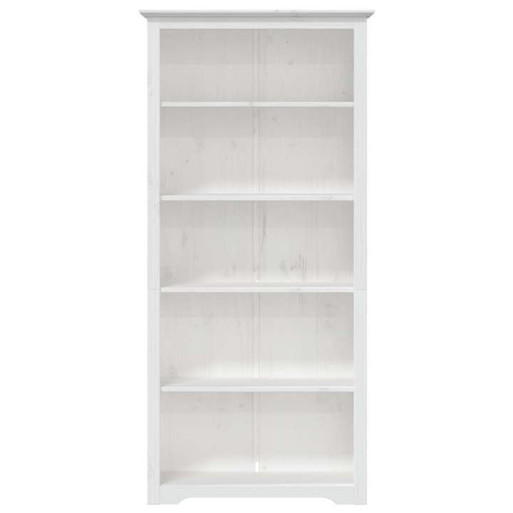 BODO White 5-Tier Bookcase - 80x38x180 cm | Solid Pine Wood French Style Shelving Unit - Premium  from Home Treasures - Just £205.99! Shop now at Home Treasures