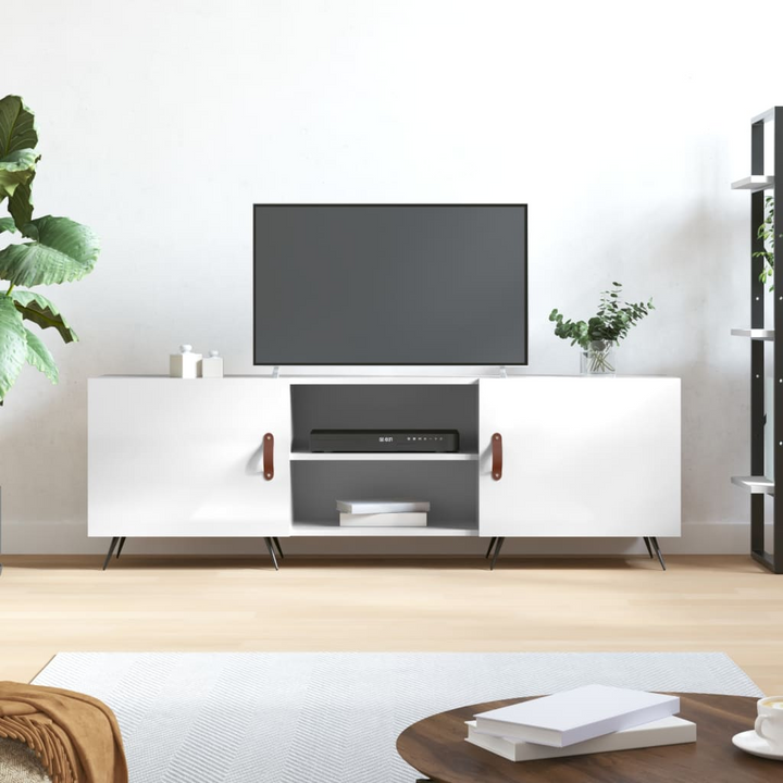 Elegant High Gloss White TV Cabinet with Ample Storage - 150 x 30 x 50 cm - Premium  from Home Treasures - Just £83.99! Shop now at Home Treasures