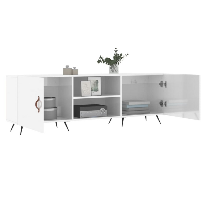 Elegant High Gloss White TV Cabinet with Ample Storage - 150 x 30 x 50 cm - Premium  from Home Treasures - Just £83.99! Shop now at Home Treasures