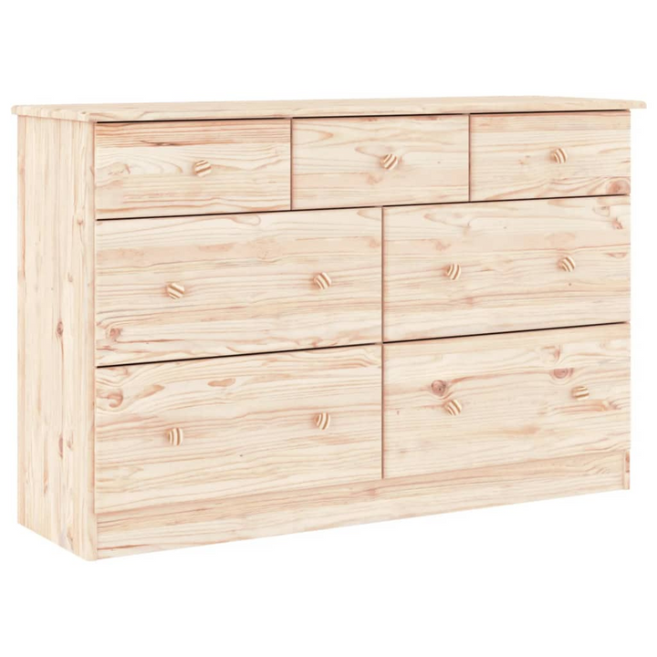 ALTA Solid Wood Pine Chest of Drawers – 7 Drawers, Durable & Stylish Storage Solution, 112x35x73 cm - Premium  from Home Treasures - Just £232.99! Shop now at Home Treasures