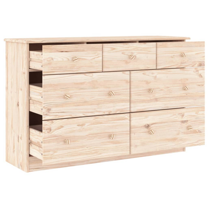 ALTA Solid Wood Pine Chest of Drawers – 7 Drawers, Durable & Stylish Storage Solution, 112x35x73 cm - Premium  from Home Treasures - Just £232.99! Shop now at Home Treasures