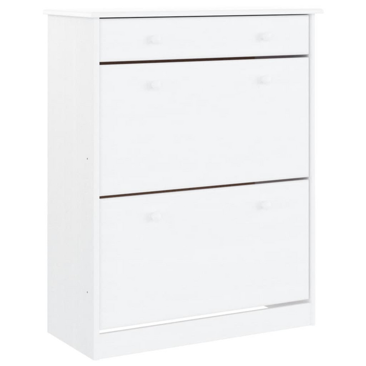 ALTA Shoe Cabinet in White | Solid Pine Wood | Modern & Space-Saving Design | 77x35x96 cm - Premium  from Home Treasures - Just £138.99! Shop now at Home Treasures