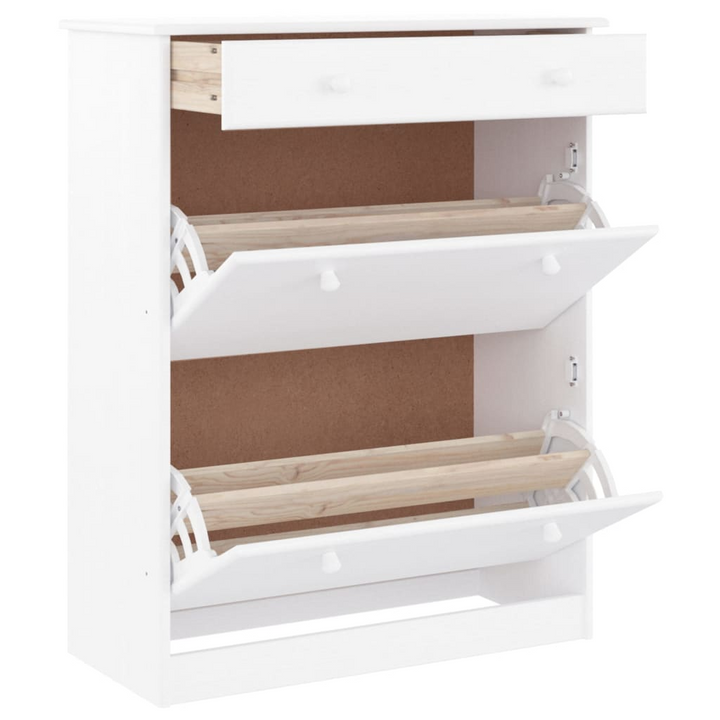 ALTA Shoe Cabinet in White | Solid Pine Wood | Modern & Space-Saving Design | 77x35x96 cm - Premium  from Home Treasures - Just £138.99! Shop now at Home Treasures