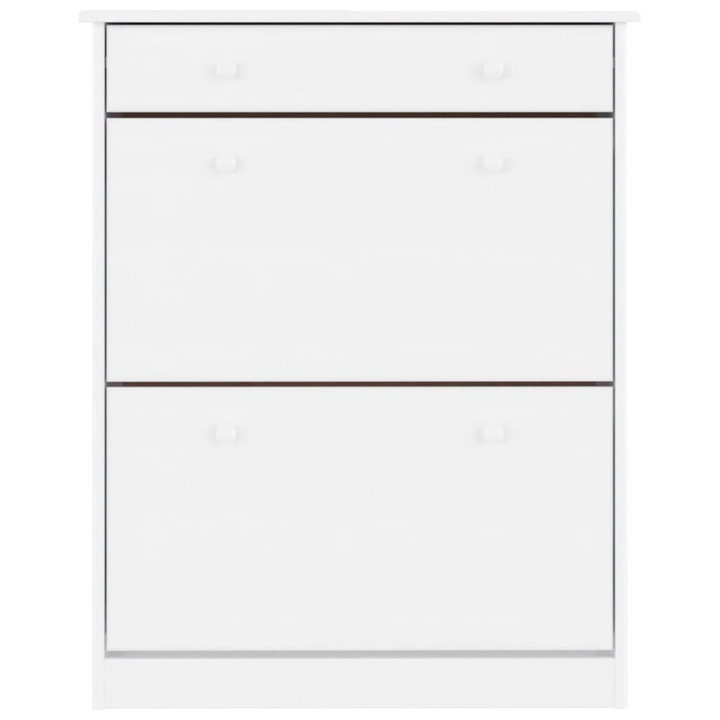 ALTA Shoe Cabinet in White | Solid Pine Wood | Modern & Space-Saving Design | 77x35x96 cm - Premium  from Home Treasures - Just £138.99! Shop now at Home Treasures