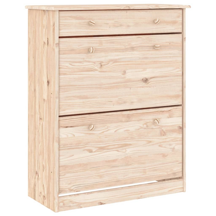 ALTA Shoe Cabinet - Solid Pine Wood, 2 Flip Doors & Drawer, Rustic 77x35x96 cm - Premium  from Home Treasures - Just £129.99! Shop now at Home Treasures