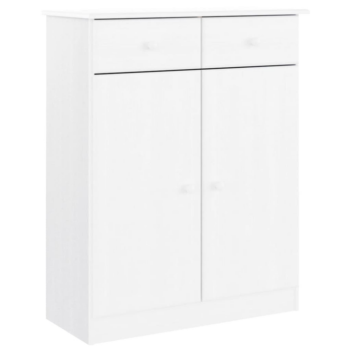 ALTA White Solid Pine Shoe Cabinet – 2 Doors & 2 Drawers, 77x35x96 cm | Durable & Stylish Storage - Premium  from Home Treasures - Just £135.99! Shop now at Home Treasures