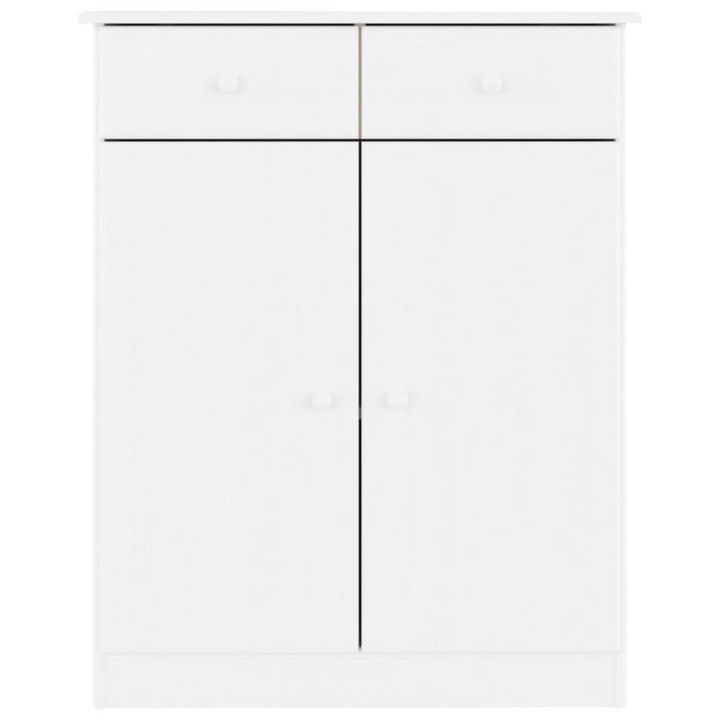 ALTA White Solid Pine Shoe Cabinet – 2 Doors & 2 Drawers, 77x35x96 cm | Durable & Stylish Storage - Premium  from Home Treasures - Just £135.99! Shop now at Home Treasures