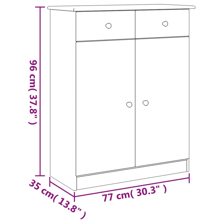 ALTA White Solid Pine Shoe Cabinet – 2 Doors & 2 Drawers, 77x35x96 cm | Durable & Stylish Storage - Premium  from Home Treasures - Just £135.99! Shop now at Home Treasures