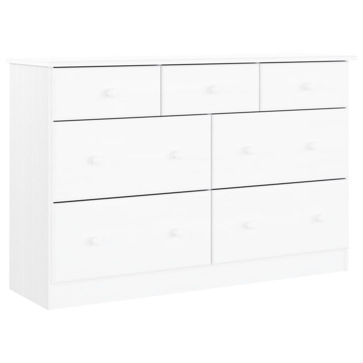 ALTA Chest of Drawers in White 112x35x73 cm - Solid Pine Wood, Durable & Stylish Storage Solution - Premium  from Home Treasures - Just £254.99! Shop now at Home Treasures