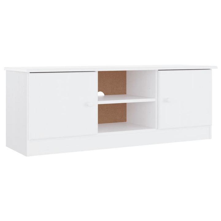 ALTA TV Cabinet in White - Solid Pine Wood, 112x35x41 cm, Ample Storage Space | Elegant & Durable TV Stand - Premium  from Home Treasures - Just £74.99! Shop now at Home Treasures