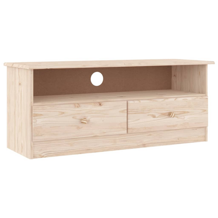 ALTA Solid Wood Pine TV Cabinet with Drawers 100x35x41 cm - Rustic & Durable Storage Solution - Premium  from Home Treasures - Just £71.99! Shop now at Home Treasures