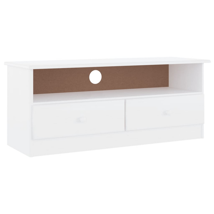 ALTA TV Cabinet with Drawers - Solid Pine Wood, White Finish, 100x35x41 cm | Elegant & Functional TV Stand - Premium  from Home Treasures - Just £76.99! Shop now at Home Treasures