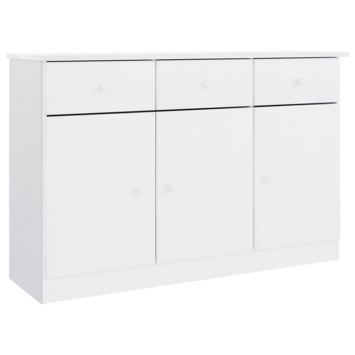 ALTA Sideboard in Elegant White, Solid Pine Wood, Spacious Storage, 112x35x73 cm | Stylish Living Room Furniture - Premium  from Home Treasures - Just £163.99! Shop now at Home Treasures