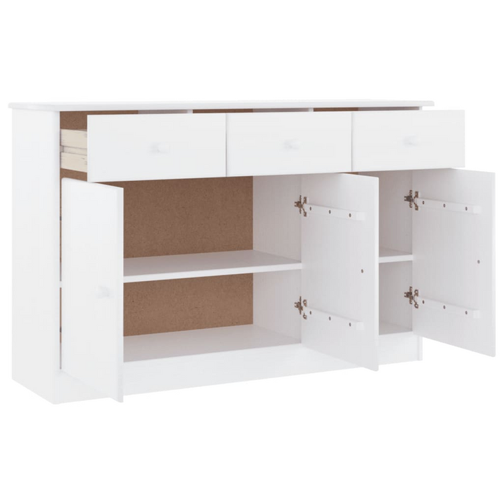 ALTA Sideboard in Elegant White, Solid Pine Wood, Spacious Storage, 112x35x73 cm | Stylish Living Room Furniture - Premium  from Home Treasures - Just £163.99! Shop now at Home Treasures