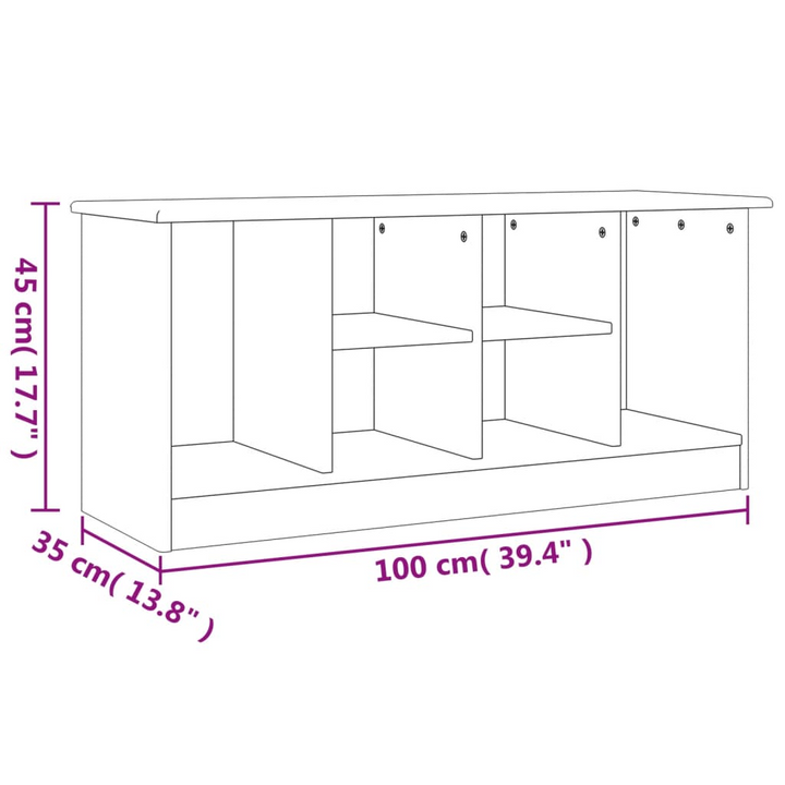 ALTA Solid Wood Shoe Bench - White, 100x35x45 cm - Durable Pine Wood, Ample Storage, Sturdy Design - Premium  from Home Treasures - Just £75.99! Shop now at Home Treasures