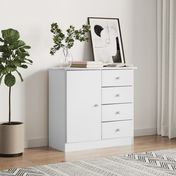 ALTA White Sideboard - Durable Solid Pine Wood Storage Cabinet, 77x35x73 cm - Premium  from Home Treasures - Just £110.99! Shop now at Home Treasures