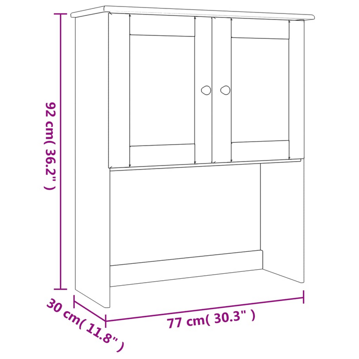 ALTA Solid Wood Pine Highboard Top 77x30x92 cm - Elegant Storage Solution with Glass Doors - Premium  from Home Treasures - Just £154.99! Shop now at Home Treasures