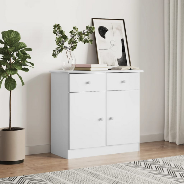 ALTA Solid Wood Pine Sideboard - Elegant White Storage Solution for Living Room, 77x35x73 cm - Premium  from Home Treasures - Just £126.99! Shop now at Home Treasures