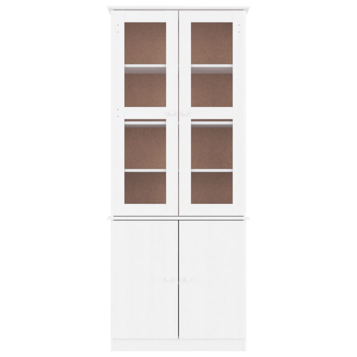 Elegant ALTA Glass Display Cabinet in White - Solid Pine Wood, 77x35x186.5 cm - Premium  from Home Treasures - Just £359.99! Shop now at Home Treasures