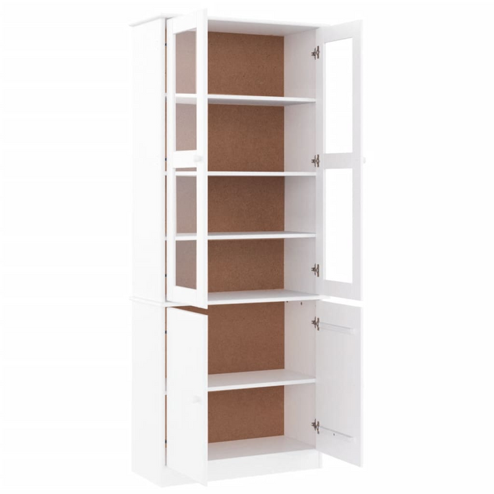 Elegant ALTA Glass Display Cabinet in White - Solid Pine Wood, 77x35x186.5 cm - Premium  from Home Treasures - Just £359.99! Shop now at Home Treasures