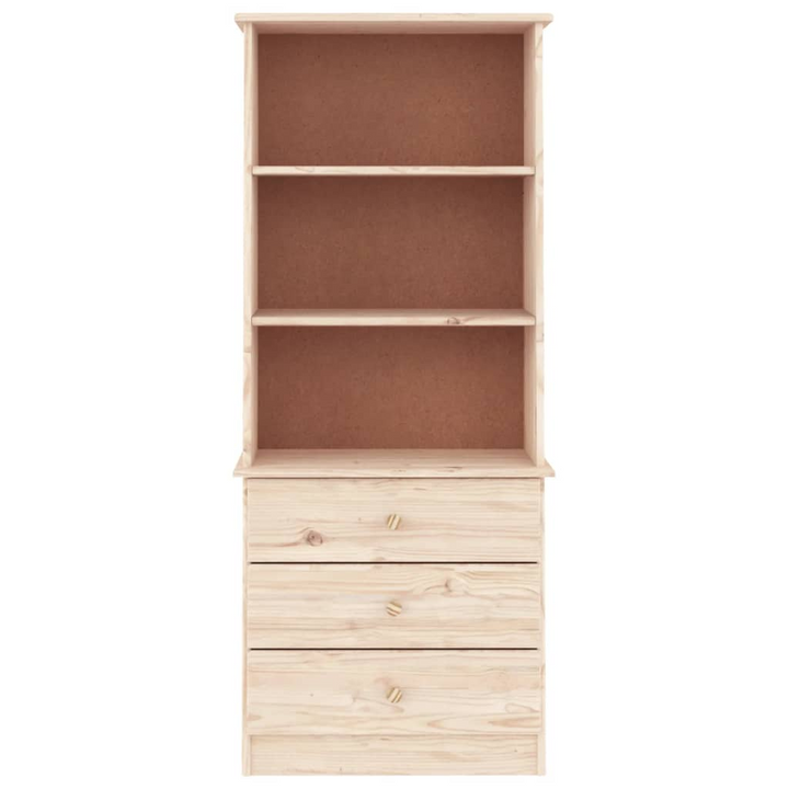 ALTA Solid Wood Pine Bookcase with Drawers - 60x35x142 cm | Rustic Charm & Ample Storage - Premium  from Home Treasures - Just £163.99! Shop now at Home Treasures