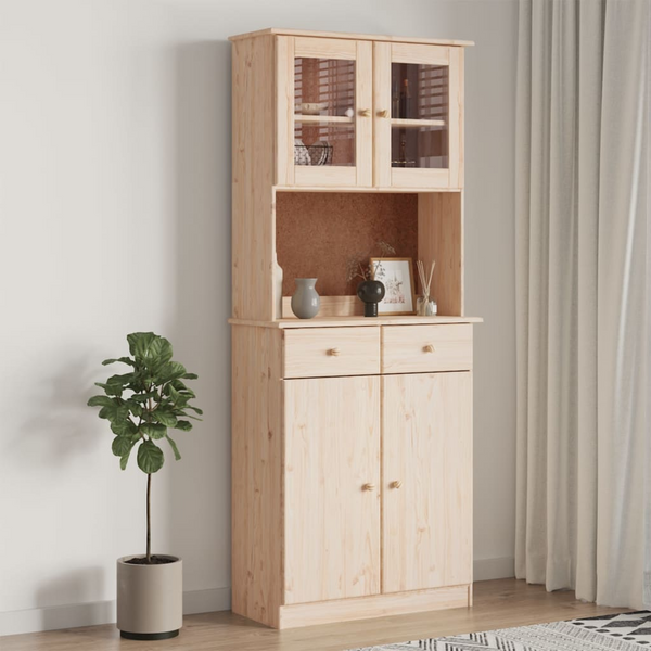 ALTA Highboard 77x35x188 cm | Solid Pine Wood Tall Cabinet with Ample Storage and Display Options - Premium  from Home Treasures - Just £313.99! Shop now at Home Treasures