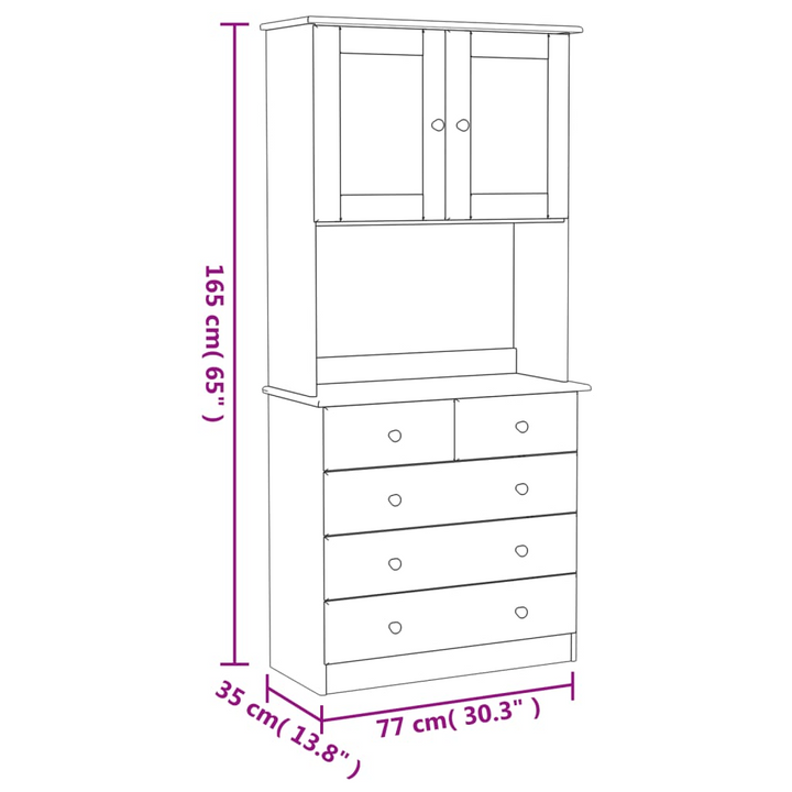 ALTA Highboard | Solid Pine Wood Storage Solution | 77x35x165 cm | Elegant & Durable - Premium  from Home Treasures - Just £298.99! Shop now at Home Treasures