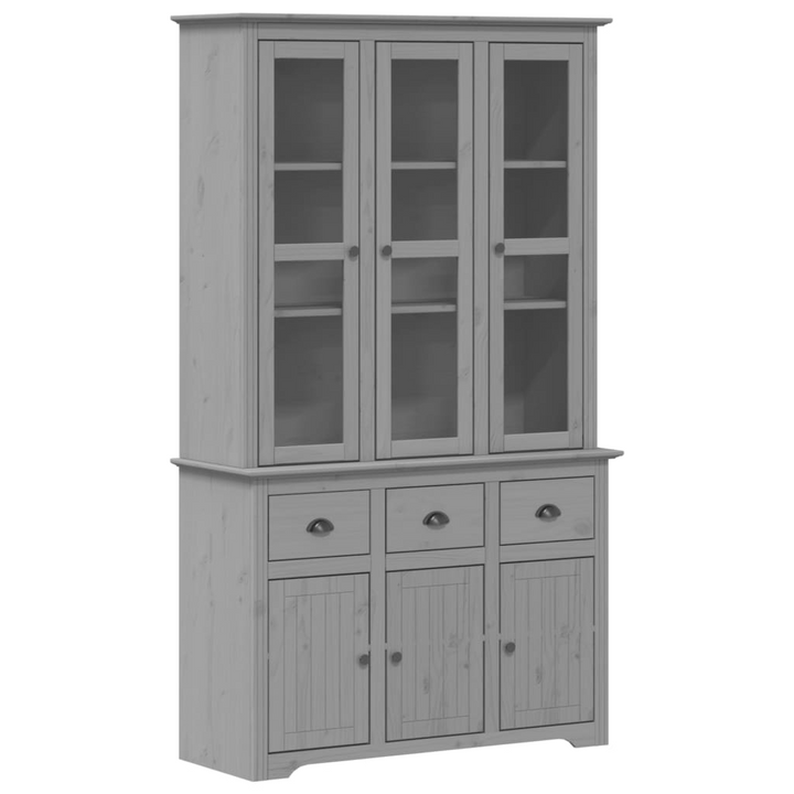 BODO Highboard - Elegant Grey Pine Cabinet (115.5x43x200.5 cm) with French Design and Ample Storage - Premium  from Home Treasures - Just £518.99! Shop now at Home Treasures