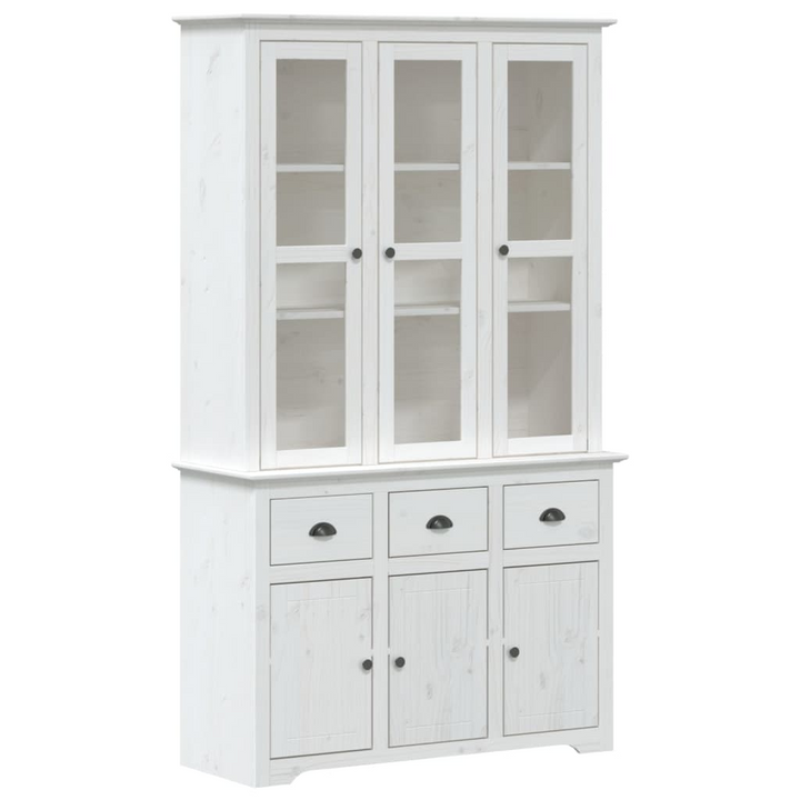 BODO Highboard in White - 115.5x43x200.5 cm | Solid Pine Wood French Style Storage Cabinet - Premium  from Home Treasures - Just £509.99! Shop now at Home Treasures