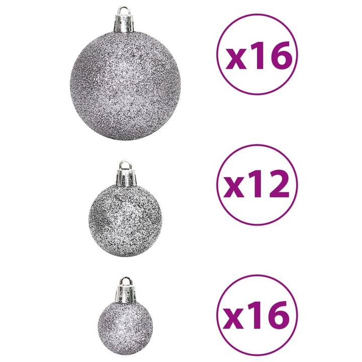 100 Piece Shatterproof Christmas Baubles in Grey - 3cm, 4cm, 6cm Sizes | Perfect for Tree, Garland, & Home Decor - Premium  from Home Treasures - Just £30.99! Shop now at Home Treasures