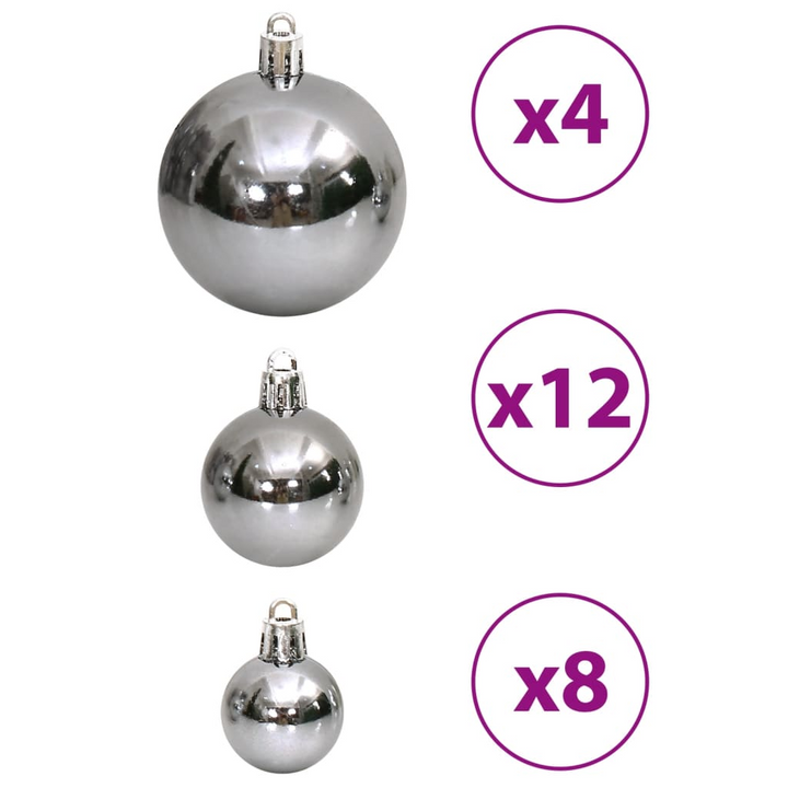 100 Piece Shatterproof Christmas Baubles in Grey - 3cm, 4cm, 6cm Sizes | Perfect for Tree, Garland, & Home Decor - Premium  from Home Treasures - Just £30.99! Shop now at Home Treasures