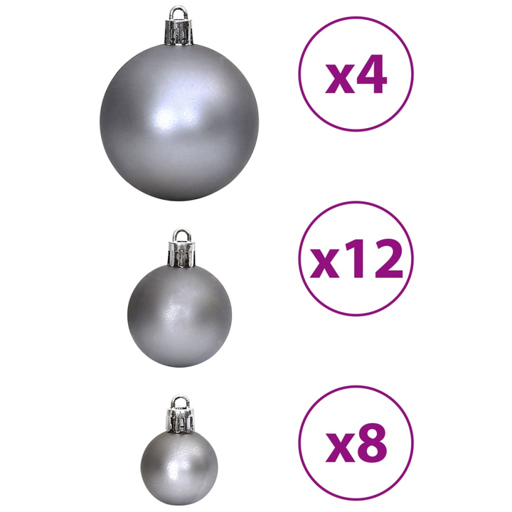 100 Piece Shatterproof Christmas Baubles in Grey - 3cm, 4cm, 6cm Sizes | Perfect for Tree, Garland, & Home Decor - Premium  from Home Treasures - Just £30.99! Shop now at Home Treasures