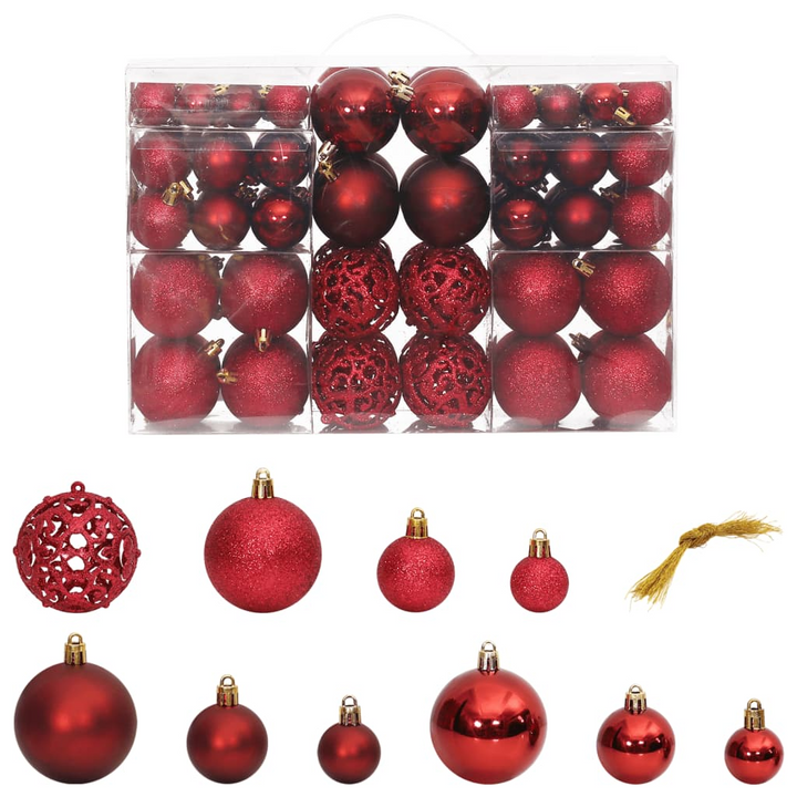 Wine Red Christmas Baubles - Shatterproof Ornaments in Matte, Glitter, Glossy & Openwork Styles - 3, 4, 6 cm - Premium  from Home Treasures - Just £31.99! Shop now at Home Treasures