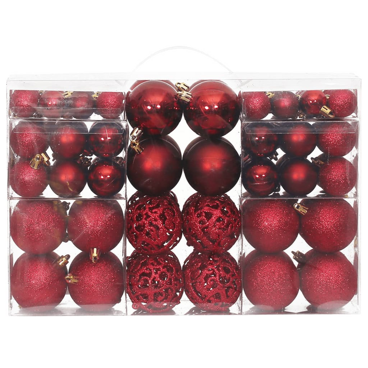 Wine Red Christmas Baubles - Shatterproof Ornaments in Matte, Glitter, Glossy & Openwork Styles - 3, 4, 6 cm - Premium  from Home Treasures - Just £31.99! Shop now at Home Treasures