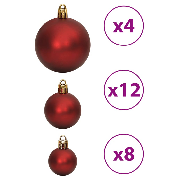 Wine Red Christmas Baubles - Shatterproof Ornaments in Matte, Glitter, Glossy & Openwork Styles - 3, 4, 6 cm - Premium  from Home Treasures - Just £31.99! Shop now at Home Treasures