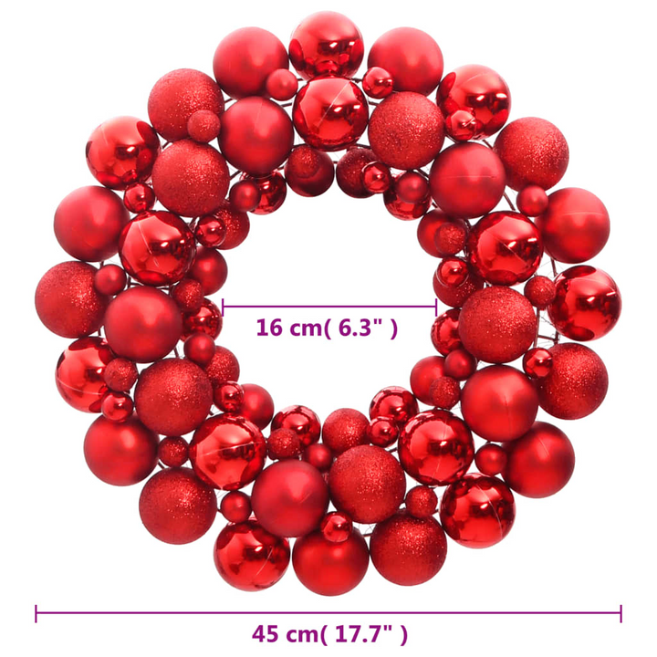 Christmas Wreath Red 45 cm Polystyrene - Festive Holiday Decoration - Premium  from Home Treasures - Just £25.99! Shop now at Home Treasures