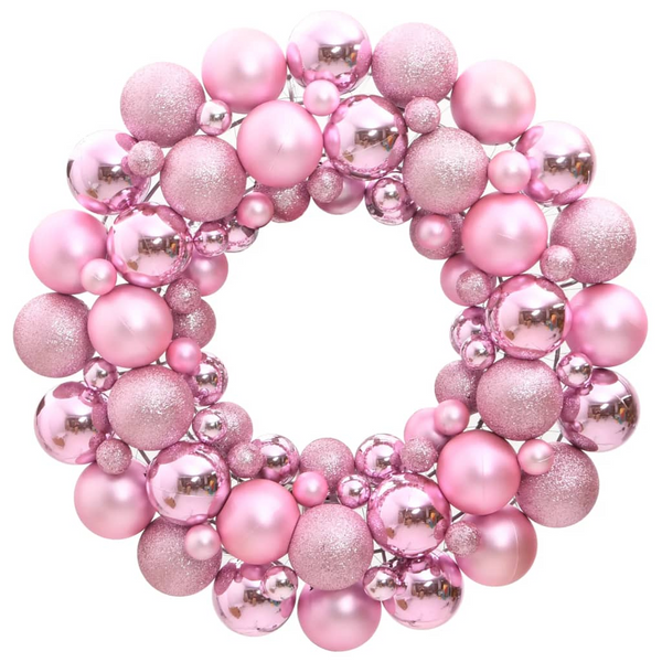 Christmas Wreath Pink 45 cm Polystyrene - Festive Holiday Decoration - Premium  from Home Treasures - Just £38.99! Shop now at Home Treasures