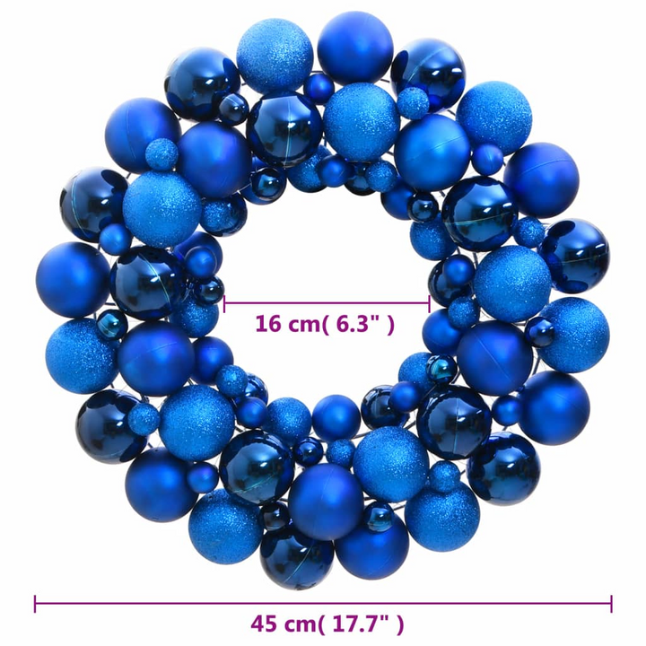 Christmas Wreath Blue 45 cm Polystyrene - Festive Holiday Decoration - Premium  from Home Treasures - Just £33.99! Shop now at Home Treasures