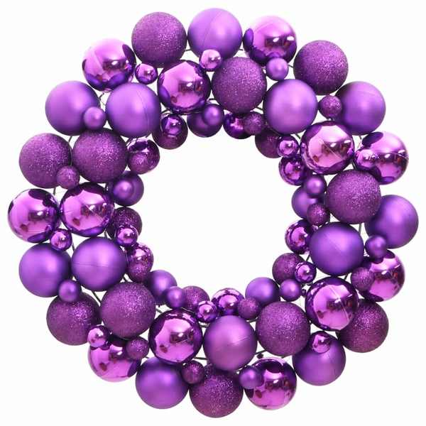 Purple Christmas Wreath - Durable Polystyrene, Shatterproof, Reusable Holiday Decoration - Premium  from Home Treasures - Just £30.99! Shop now at Home Treasures