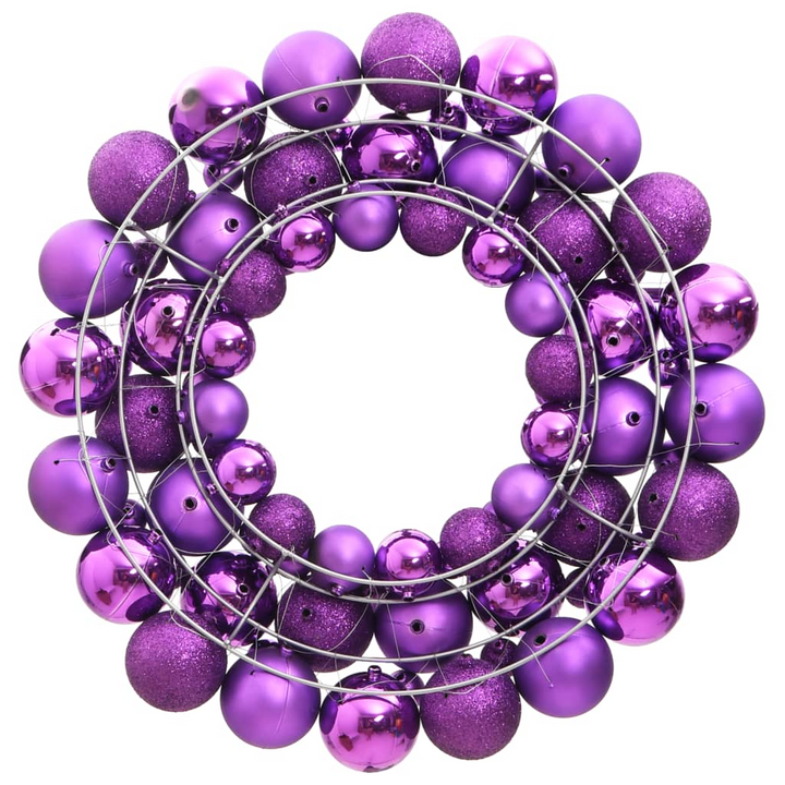 Purple Christmas Wreath - Durable Polystyrene, Shatterproof, Reusable Holiday Decoration - Premium  from Home Treasures - Just £30.99! Shop now at Home Treasures