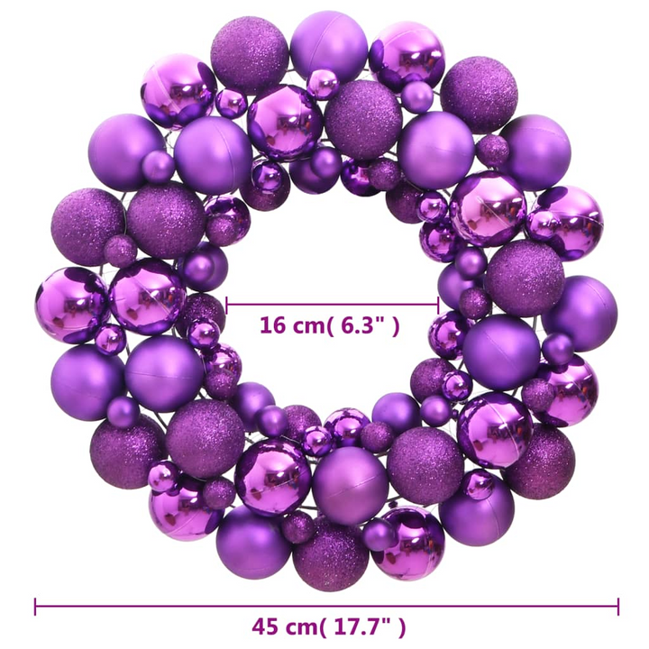 Purple Christmas Wreath - Durable Polystyrene, Shatterproof, Reusable Holiday Decoration - Premium  from Home Treasures - Just £30.99! Shop now at Home Treasures