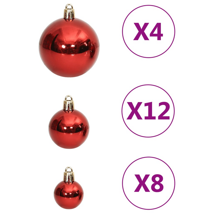 111 Piece Christmas Bauble Set - Shatterproof Red Polystyrene Ornaments in Various Sizes & Styles for Stylish Holiday Decor - Premium  from Home Treasures - Just £27.99! Shop now at Home Treasures