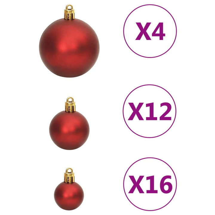 111 Piece Christmas Bauble Set - Shatterproof Red Polystyrene Ornaments in Various Sizes & Styles for Stylish Holiday Decor - Premium  from Home Treasures - Just £27.99! Shop now at Home Treasures