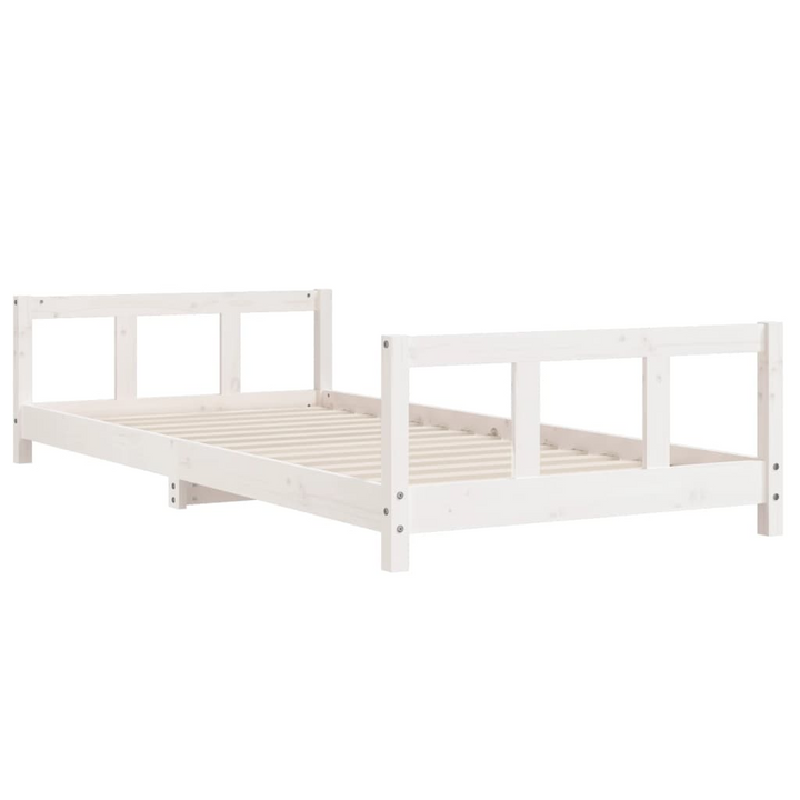 Children's Bed Frame - Solid Pine Wood, White, 90x200 cm - Elegant & Sturdy Bed Frame for Children - Premium  from Home Treasures - Just £101.99! Shop now at Home Treasures