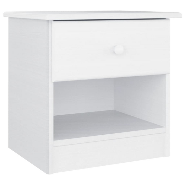 ALTA Bedside Cabinet in White - Solid Pine Wood, 41x35x41 cm, Elegant and Sturdy - Premium  from Home Treasures - Just £45.99! Shop now at Home Treasures