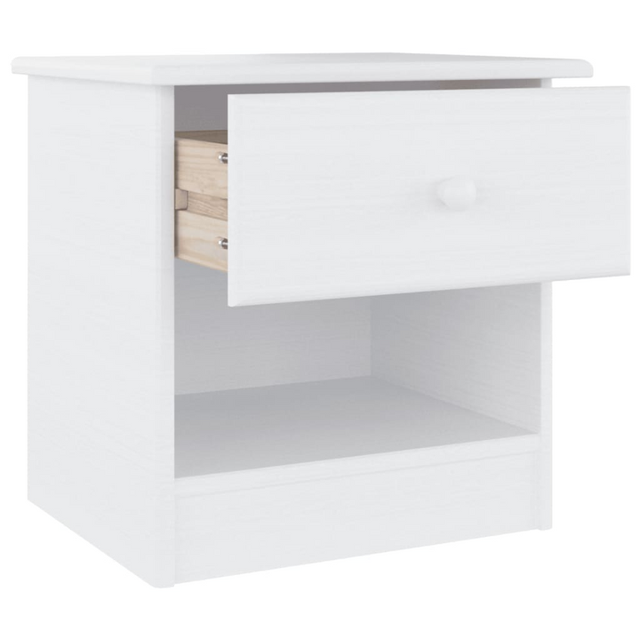 ALTA Bedside Cabinet in White - Solid Pine Wood, 41x35x41 cm, Elegant and Sturdy - Premium  from Home Treasures - Just £45.99! Shop now at Home Treasures