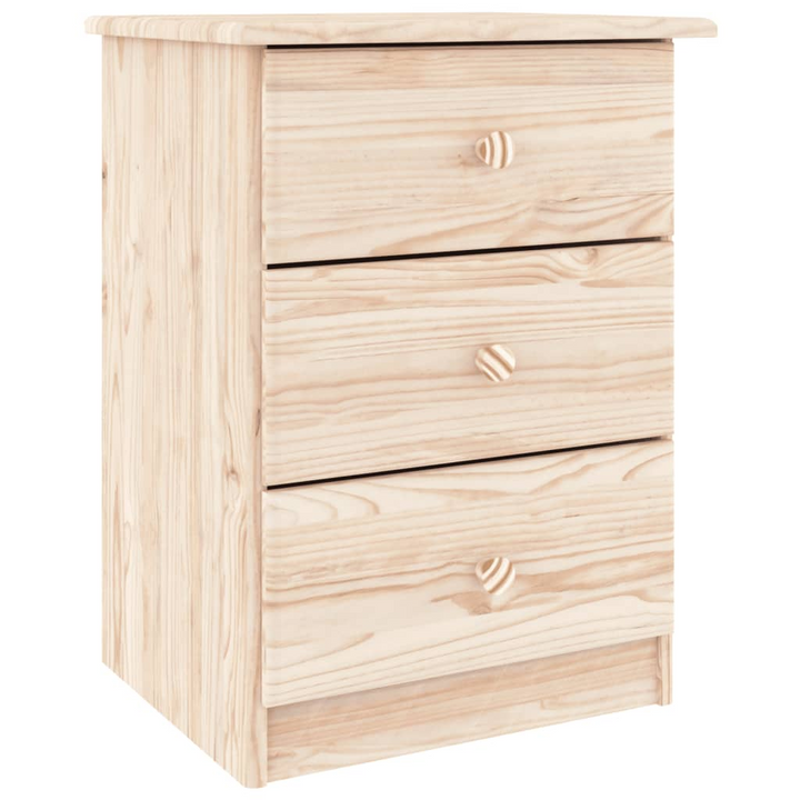 ALTA Solid Wood Pine Bedside Cabinet - 3 Drawer Nightstand, 41x35x55.5 cm | Durable & Rustic Storage Solution - Premium  from Home Treasures - Just £62.99! Shop now at Home Treasures