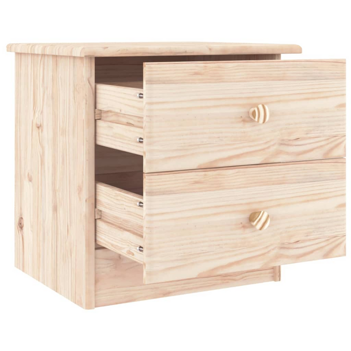 ALTA Bedside Cabinet – Solid Pine Wood Nightstand with 2 Drawers, Rustic and Durable, 41x35x41 cm - Premium  from Home Treasures - Just £43.99! Shop now at Home Treasures